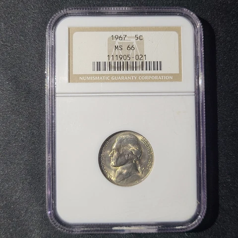 1967 Jefferson Nickel NGC MS 66 Cover