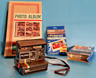 VINTAGE Polaroid SPIRIT 600 Landkamera mit Riemen + 3 Packungen Film & Album ~ FUNKTIONIERT