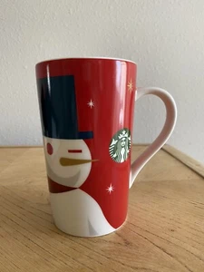 2012 Starbucks Christmas Winking Snowman, Tall Ceramic Coffee Tea Mug , 16 oz - Picture 1 of 3