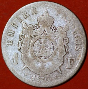 1870 France Franc KM# 806.2 - Picture 1 of 2