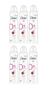 6 PACK Dove 0% Aluminum Free Deodorant Spray, 48 Hr. Pomegranate/Lemon Bulk R3P2 - Picture 1 of 7