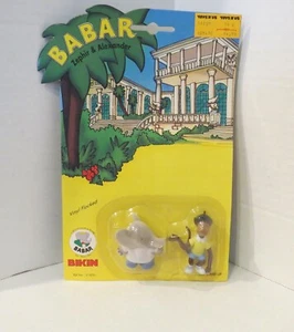 Figuras flocadas de vinilo vintage 1989 Bikin Toys Babar ZEPHIR AND ALEXANDER MOC - Imagen 1 de 8