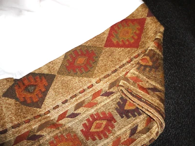 CROSCILL BIG SKY SOUTHWESTERN OLIVE TERRACOTTA (1) QUEENBEDSKIRT SPLIT 14" - Image 1 of 4