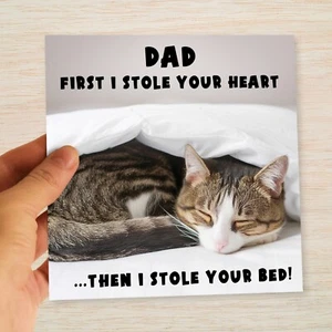 Tarjeta del día del padre del gato papá - Tarjeta del gato - Gato papá tarjeta del día del padre gatito - Imagen 1 de 10