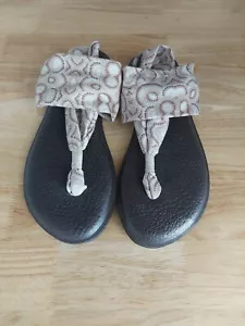 Sanuk Flip Flops Yoga Mat Sling 2 Print Womens Size 8 New Brown - Picture 1 of 5