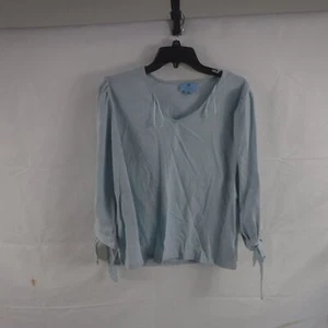 CeCe Women's Light Blue 3/4 Tie Sleeve Top Size 1X NWT - Picture 1 of 3