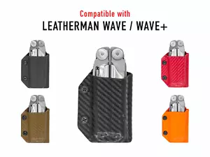 Funda multiherramienta con clip y transporte Kydex se adapta a Leatherman WAVE/WAVE+ PLUS - Hecha en EE. UU. - Imagen 1 de 21