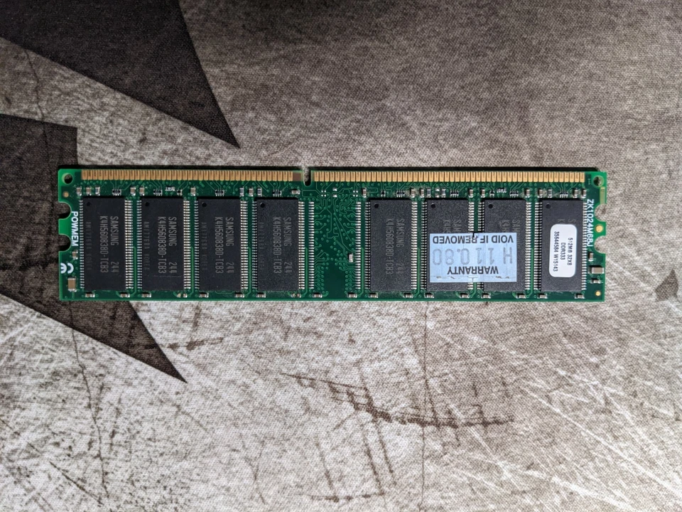 Samsung 512MB 32x8 184p PC2700 CL3 32x8 DDR333 - ZK1024M68J - Image 1 of 1