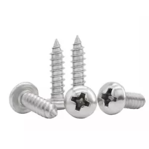 50pcs M2.3 SUS304 Phillips Cross Round Pan Head Tapping Pointed Tail Screw Nail - Picture 1 of 2