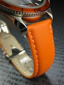 Correa de reloj de despliegue de goma PU 20 22 mm naranja para OMEGA Seamaster blanco R - Imagen 1 de 14