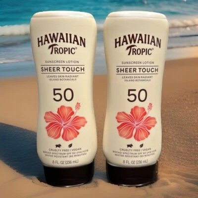 Loción protectora solar táctil transparente Hawaiian Tropic FPS 50 vegana exp 2/27 **LOTE DE 2** Foto 1 de 4