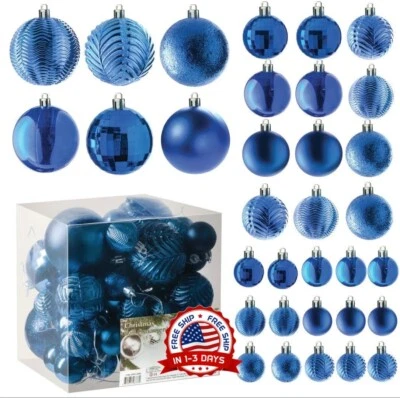 Juego 36 Adornos Bolas Navideos Decoracion De Navidad Azul Para El Arbolito Foto 1 de 4