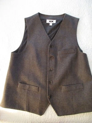 Chaleco chaleco con botones Joseph Abboud para hombre talla M marrón mezcla de lana totalmente forrado Foto 1 de 4