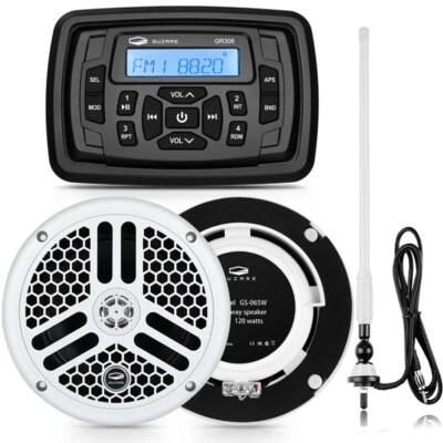 Wasserdichte Bluetooth-Marine-Stereoanlage und 6,5-Zoll Lautsprecher und Antenne - Bild 1 von 4