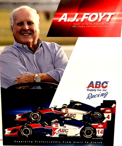 2019 A.J. FOYT ABC SUPPLY CO. INC RACING TEAM OWNER #14 CHEVY INDY CAR POSTCARD Cover