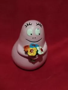 🔴🟠🟡🟢 Belle Figurine Barbapapa, Avec Bouquet De Fleurs, Plastoy, 2003🟢🟡🟠🔴 - Imagen 1 de 3