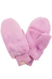 C.C Exclusive Kids Girl Boy Faux Fur Convertible Faux Fur Mitten Glove 3-9 Years - Picture 1 of 13