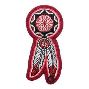 Parche atrapasueños de plumas rojas, parches de nativos americanos - Imagen 1 de 4