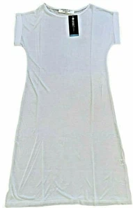 Alexander Del Rossa Womens Nightgown Sz S White Cotton Short Sleeve Turkey NWT - Picture 1 of 7