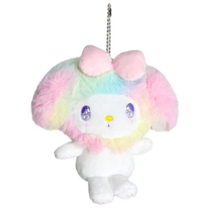 NEU - Sanrio My Melody Pastell Regenbogen Plüsch Kugel Kette Maskottchen Schlüsselanhänger - Bild 1 von 3