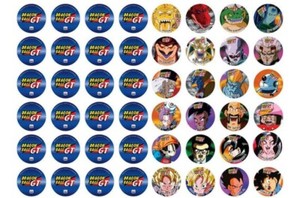 TAZOS DRAGON BALL GT FULL SET 24/24 PERU  Pogs Goku Ozaru Vegeta Rare!