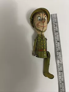 Tin Litho 6” Toy SOLDIER WWII Vintage For Parts - Picture 1 of 11