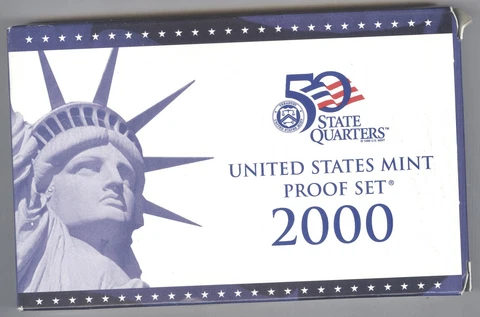 2000 United States Mint Proof Set-10 Coin Set- Blue Box Cover