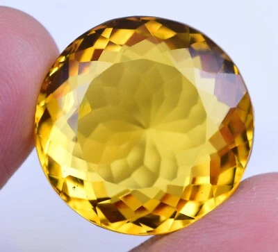 44.30 Ct Flawless Natural Mexico Yellow Opal Certified Round Cut Loose Gemstone Foto 1 de 4