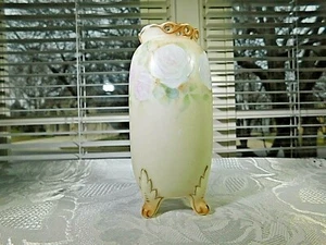 Vintage Royal Bayreuth Hand Painted Ivory Double White Rose Small Vase - Picture 1 of 8