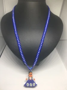 Contrast Vintage 1980's Whimsical Beaded Knit Necklace - Picture 1 of 10