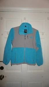 The North Face Womens Aqua Green Gray Denali Fleece Full Zipper Sweater Size S - Picture 1 of 4