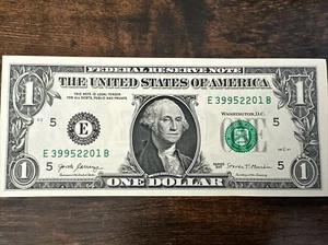"One 2017 consecutivo UNC-GEM BILLETE DE $1 - FRB RICHMOND, VA - ""E"" - Imagen 1 de 20