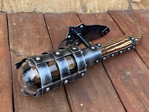Outdoor Wall Sconce Torch Viking Gift Medieval Castle Middle Ages Mancave Light - Picture 1 of 11