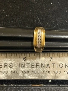 MEN'S DIAMOND BAND RING  10 k GOLD SIZE 11.25 - Picture 1 of 5