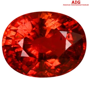 3.41 ct AIG Certified Eye-catching Oval (10 x 8 mm) Orange Pink Tourmaline - Picture 1 of 2