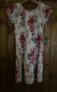 Gap Kids Girls Floral Red Pink Blue Dress Size Large 10-11 Years Beautiful 🌺 - Picture 1 of 8