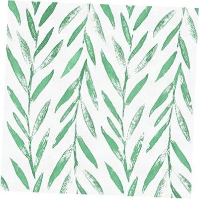  Green Leaf Peel and Stick Wallpaper Floral Wallpaper 17.7" x 118" Green/White - Image 1 of 4
