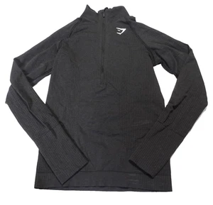 Gymshark Womens Size S Black Zip Up Stretch Comfort Sportswear Training (marked) - Picture 1 of 8