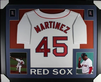 PEDRO MARTINEZ Signed/Autographed Custom Jersey Framed 35x43  - Beckett - Image 1 of 2