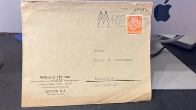 German 1939 cover with likely Sc. 420 from Leipzig trade show & Maggi wholesaler - Image 1 of 4