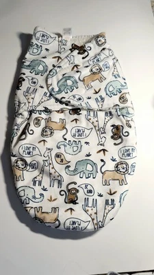 Set 3 Pcs Baby Winter Fleece Swaddle Blanket 0-3 Months Multi-colored Animals On - Image 1 of 4
