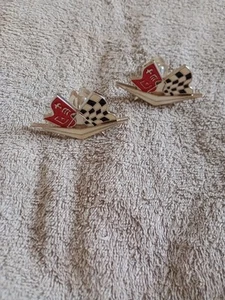 Set Of 2 Chevrolet Corvette Cross Flags Drawer Pulls New - Picture 1 of 9