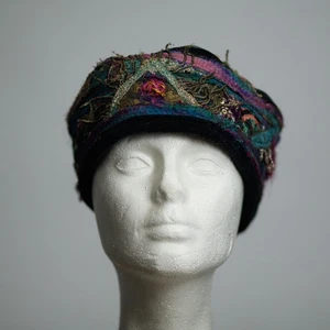 Cappello di Buck multicolore fatto a mano hippie bohemien nappe morbide regolabile - Foto 1 di 8