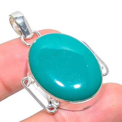 Emerald(Simulated) Gemstone Handmade New Year Gift Jewelry Pendant 1.77" s247 - Image 1 of 3