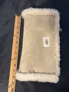 BOLSO DE MANO UGG BEIGE CREMA LANA DE OVEJA GAMUZA CUERO MANGUITO Sin Cadena - Imagen 1 de 4
