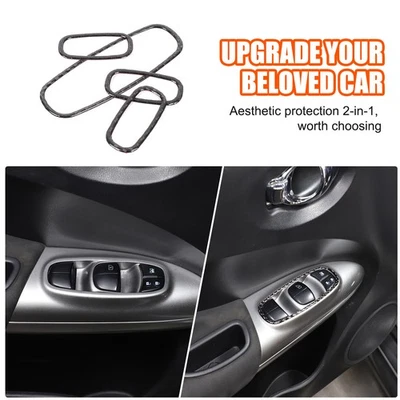 Adesivo de acabamento interruptor de elevação de janela de fibra de carbono macio para Nissan Juke 2011-2019 - Imagem 1 de 4