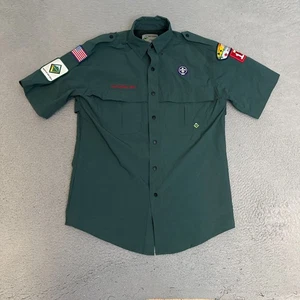 Venturing Uniform Shirt Adult Size Small Green Short Sleeve Snap Button - Picture 1 of 11