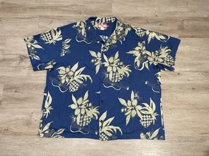 Robert J Clancey RJC Hawaiian Shirt Men's Sz 3X Blue Guitar Design Made in USA - Picture 1 of 6