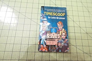 TIMESCOOP BY JOHN BRUNNER 1969 VINTAGE DELL BKS SF PBO FREAS COVER ART! - Foto 1 di 3