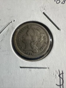 1881 Philadelphia Mint Three Cent Coin - Picture 1 of 4